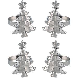 Anneaux de serviette en métal les plus vendus en argent fini avec l'arbre de Noël en forme pour la décoration de mariage - Product Image 2