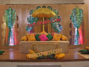 อุปกรณ์ตกแต่งเวที,ของตกแต่งการตั้งค่า Mehndi แบบดั้งเดิมเวทีหลวงปัญจาบ Mehandi - Product Image 2