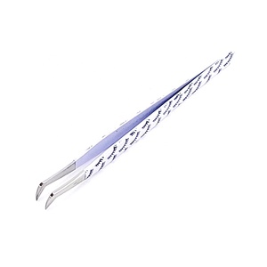 Pince à épiler d'extension de cils incurvée blanche de qualité professionnelle applicateur de Volume de beauté pointu en acier inoxydable enduit de papier OEM - Product Image 6