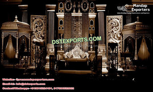 ของตกแต่งเวทีงานแต่งงานในเอเชียที่มีเสน่ห์เวทีงานแต่งงานของชาวมุสลิมในสหราชอาณาจักรเวทีวอลม่าแวนคูเวอร์แกรนด์ไฟเบอร์เวทีงานแต่งงานสีทอง - Product Image 5