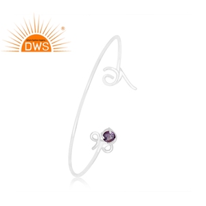 Pulsera de GEMA de amatista Natural, fabricante de joyería, inicial de amor personalizada, proveedor de joyería de plata de ley - Product Image 2