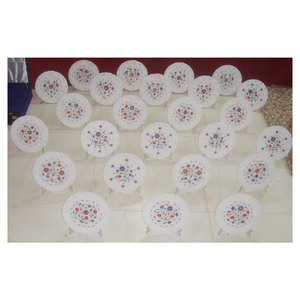 Assiette à incrustation en marbre, magnifique cadeau de mariage, - Product Image 1