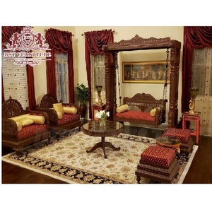 Unique Living Room Carved <b>Swing</b> & Sofa <b>Set</b> Five Pieces <b>Wooden</b> <b>Swing</b> & Sofa <b>Set</b> Royal Living Room <b>Swing</b> <b>Set</b> - Product Image 1