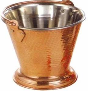 king International Copper with Steel Curry Bucket with <b>Serving</b> <b>Spoon</b> Handmade Decorative Hammered Design Cooking Pot Food Cont - Product Image 3