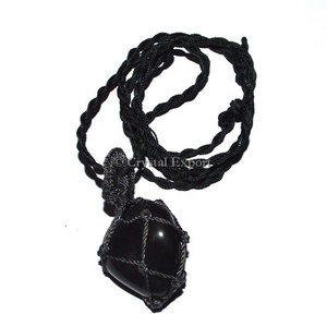 <b>Black</b> Agate <b>Wrap</b> Tumbled Pendants - Product Image 1