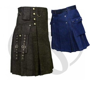 Denim lourd Kilt Tissu Durable Avec Sangles Rabat - Product Image 2