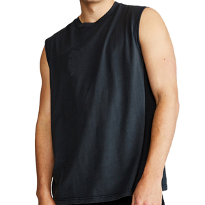 เสื้อกล้ามสีดำแบบเรียบ ยืดได้ สไตล์ใหม่ รุ่นใหม่ล่าสุด สำหรับผู้ชาย/เด็กผู้ชาย คอลเลคชั่นฤดูร้อน ผ้าฝ้ายแท้ - Product Image 6