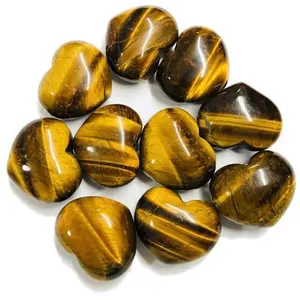 Hot Selling Beautiful AAA Quality 11mm Natural Tiger Eye Heart Cabochon Loose Gemstones From Supplier At Sale