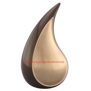 Urnas de cremación hechas a mano en forma de lágrima dorada y marrón o urnas para adultos en gran oferta - Product Image 1