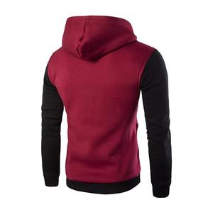 Pullover sudaderas con capucha para hombres, cuello de cremallera Casual algodón de manga larga sudadera deportiva al aire libre - Product Image 2
