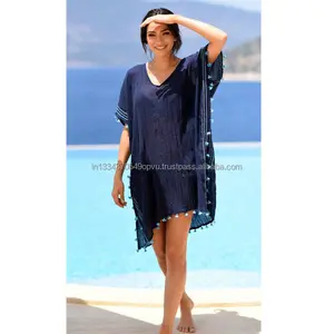 Indigo Fashion Illustration Loose Fitting Fast Drying Beach Cover Up For Next Vacation Buy Moroccan Attires Sexy Kaftan Top