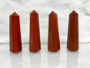 เสาหินโมราหินอาเกตหินอาเกตสลักลายหอคอยแจสเปอร์สีแดงธรรมชาติ - Product Image 2