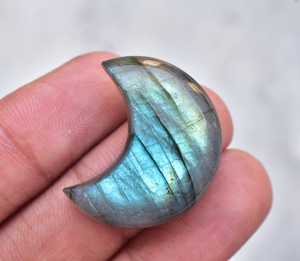 Labradorite แร่ลาบราดอไรต์ Cabochon,หินลาบราดอไรต์มูนเสี้ยวมูนหินอัคนีขัดมือสำหรับเครื่องประดับ - Product Image 5