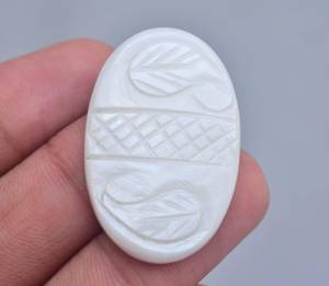 แม่ของมุกแกะสลัก Cabochon แม่ของมุกแกะสลักพลอยไม้ถูพื้นหินขัดเปลือกอัญมณีหลวม Cabochon - Product Image 6