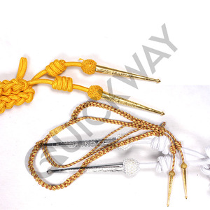 QUICK WAY INDUSTRIES Gold <b>Silver</b> French <b>Wire</b> Aiguillette Customized High Quality Ceremonial Uniform Accessories with Metal Tips - Product Image 3