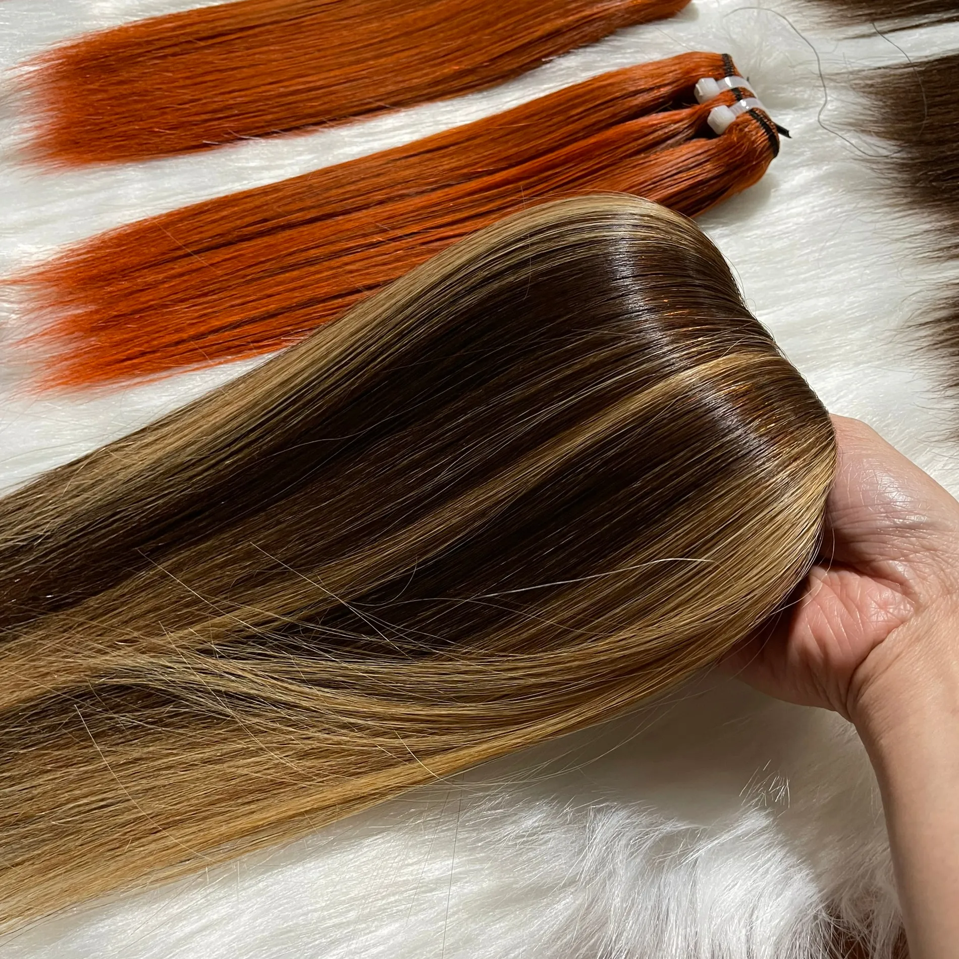 Wholesale 10" bundles #1B bone straight double drawn 100% Vietnam human hair wigs for black women