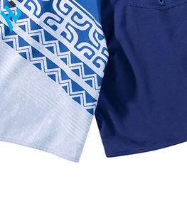 Shorts de plage pour hommes, à couleur contrastée, impression numérique, uni, teinture, poche, personnalisé, séchage rapide, été, 2020 - Product Image 4