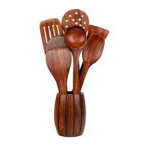 Ensemble de couverts en bois de qualité supérieure pour ensemble d'outils essentiels de cuisine ensemble de cuillères en bois de cuisine de grande taille conçu en Inde - Product Image 4