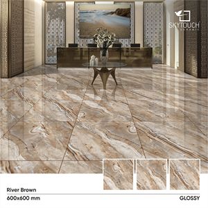 Vente chaude Carreaux de porcelaine brillants polis de fabrication indienne 60x60 cm 60x60 pouces Meilleur prix Carreaux de sol émaillés 2x2 au Gujarat - Product Image 2