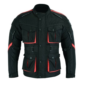 Veste longue de moto pour hommes, Textile imperméable, blanc/gris, blindé - Product Image 5