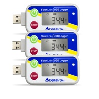 Registrador de Datos de Temperatura y Humedad Interno Reutilizable USB FlashLink Modelo 20248 de Alta Precisión con Pantalla LCD Grande DELTATRAK