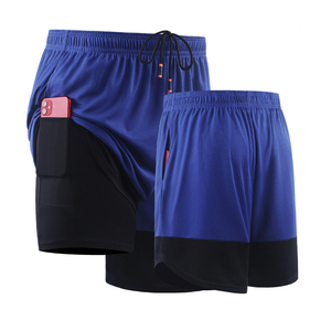 Short de course à deux étages décontracté pour hommes avec logo personnalisé OEM Respirant 100% Polyester Spandex avec poches - Product Image 4