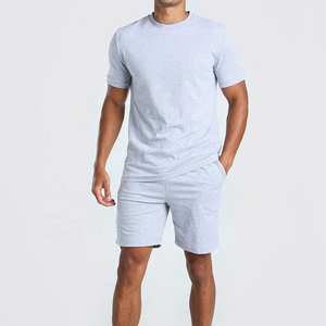 Ropa de gimnasia personalizada OEM para hombre, conjuntos gemelos, camisetas y pantalones cortos de entrenamiento ajustados, 100% algodón, secado rápido, venta al por mayor - Product Image 5