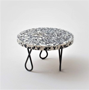 Cake Stand Circular Shape <b>Mosaic</b> Design Resin Platter Stand Planter Stool for Multipurpose Birthday Party Home Hotel Tradnary - Product Image 1