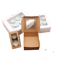 Échantillon Gratuit Nouvelle Offre Promotionnelle Dossiers Personnalisés en Carton Kraft Gaufré Recyclable avec Fenêtre pour Gâteaux, Sushi, Chewing-gum, Aliments pour Bébés - Tailles Personnalisées Cadeau