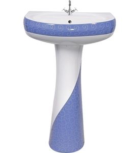 Lavabo en céramique de conception multicolore de fournisseur et de fabricant de Sanitaryware avec le piédestal pour la maison luxueuse. - Product Image 4