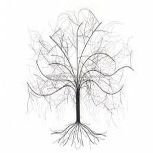 Art mural moderne en métal en forme d'arbre enduit de poudre noire Décoration intérieure en fer unique avec logo personnalisé emballé dans une boîte - Product Image 4
