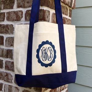 Voyager avec un sac fourre-tout de plage personnalisé fait de sac fourre-tout de plage en toile naturelle épaisse et robuste - Product Image 2