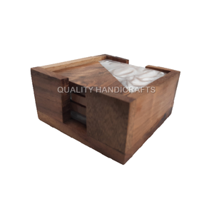 Juego de 4 piezas de alta calidad, posavasos de resina epoxi de madera de Mango con soporte de madera, posavasos cuadrado de madera, alfombrillas y almohadillas - Product Image 6