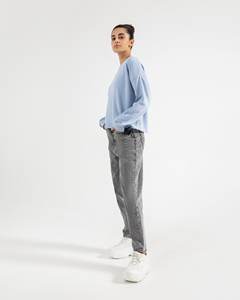 Streetwear d'hiver pour femmes pull col rond sweat Logo personnalisé Design doublé avec Logo avant Technique lavée - Product Image 4