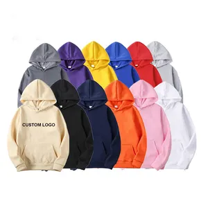 High quality plain custom printing embroidery logo basic pullover supplier unisex 100% cotton hoodies