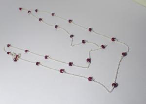 สร้อยเงินแท้925ประดับอัญมณีทับทิมธรรมชาติสำหรับของขวัญแต่งงานงานหมั้นปาร์ตี้วันครบรอบ - Product Image 3