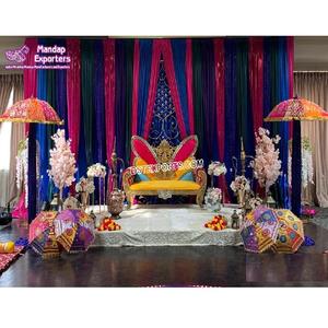 Colorful Mehndi Stage <b>Butterfly</b> Bridal Seat Sofa Princess Sofa Loveseat for Wedding Stage Colorful <b>Butterfly</b> Style Wedding Sofa- - Product Image 1