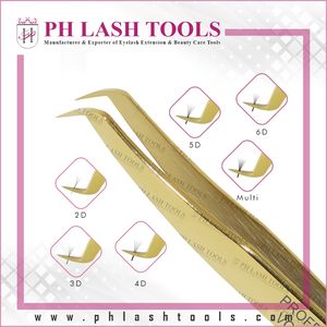 Vetus — pinces à épiler pour Extension de cils, pincettes à pointes étroites, de couleur or, nouveau Design, pour cils, Volume élevé - Product Image 2