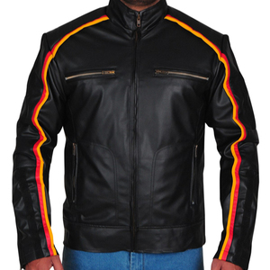 High Street Style <b>Winter</b> Men's <b>Leather</b> <b>Jacket</b> O-Neck Zipper Cow Skin Breathable Waterproof Eco-Friendly Windproof OEM Service - Product Image 5