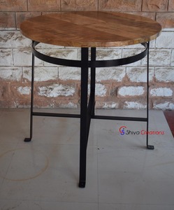 Moderno hierro Metal madera cocina Pub comedor Mesa Bar taburete sillas conjunto de alta calidad diseño Industrial para el hogar Bar muebles - Product Image 5