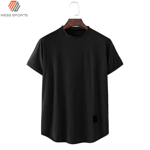 Camiseta Casual de Manga Corta con Cuello Redondo para Hombre, Color Sólido, Tejido de Punto, Corte Regular, Beige - Product Image 5