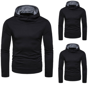 Hot sale 2021 Black Sweat Shirt with hood for Men as 100% Cotton / Polyester Fabric - Product Image 1