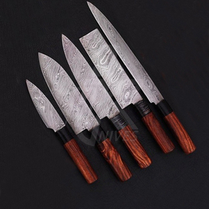 High Quality Custom Made Damascus Steel Chef <b>Knife</b> <b>Set</b> - Product Image 3