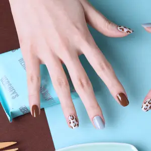 Mint Chocolade Luipaard (45778) koreaanse Hoge Kwaliteit Nail Wrap Patch Zelfklevende Nail Art Stickers Sets K-Schoonheid Gemaakt In Korea