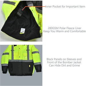 2022 Reflective Jacket High Visibility Workwear Zipper Worker Safety Jacket - Product Image 3