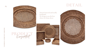New Collection <b>Round</b> Woven Rattan Charger Plate Handicraft PP <b>Placemats</b> and Coasters for Home Kitchen Table Decoration - Product Image 3