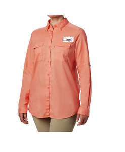 Camisa de manga larga de pesca elástica para mujer, mezcla de algodón, venta al por mayor - Product Image 1