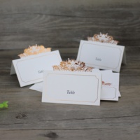 Marque-places personnalisés découpés au laser, cartes de table florales en feuille d'or pour mariage, banquet, réception, décoration de table
