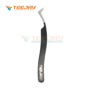 แหนบปลายเรียบ TEEJAY สีดำด้านเคลือบผงสแตนเลส รูปทรงเป็ด งอ 90 องศา สำหรับต่อขนตาแบบเพิ่มวอลลุ่ม - Product Image 5