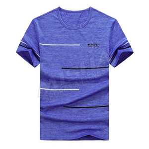 T-shirt en polyester à manches courtes pour hommes T-shirt blanc en spandex à col rond pour hommes Logo personnalisé décontracté - Product Image 1